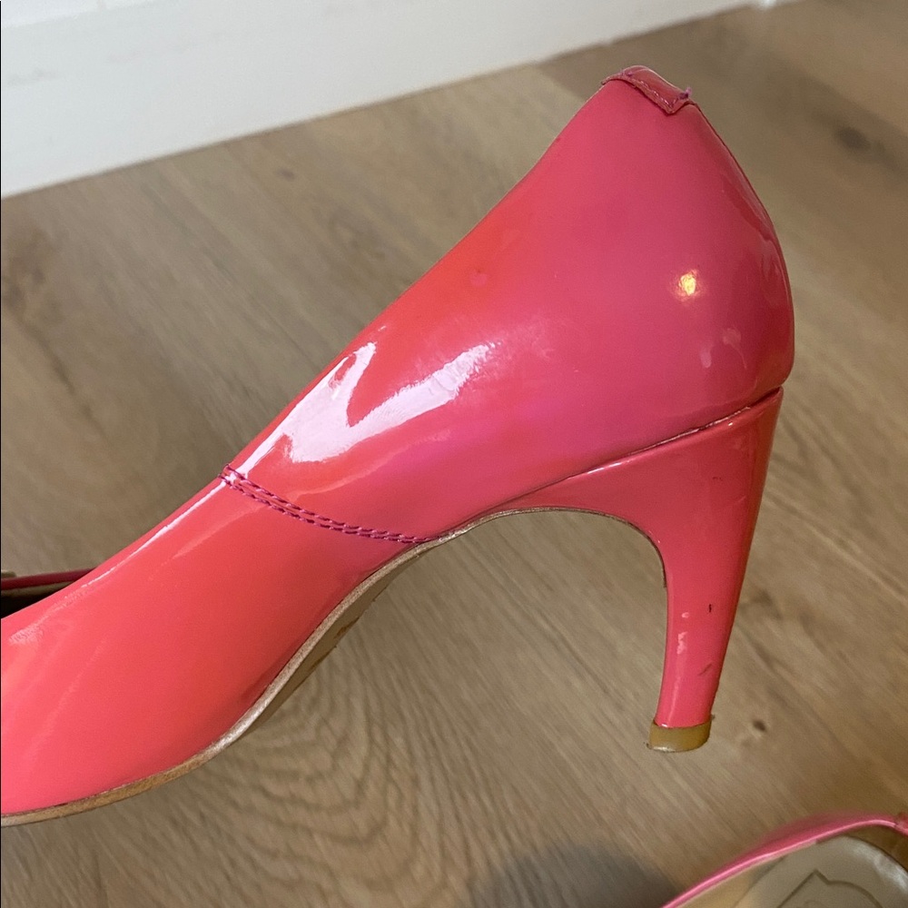 Roger Vivier Pink Patent Leather Buckle Pumps Kitten Heel Designer Heels - Picture 11 of 14